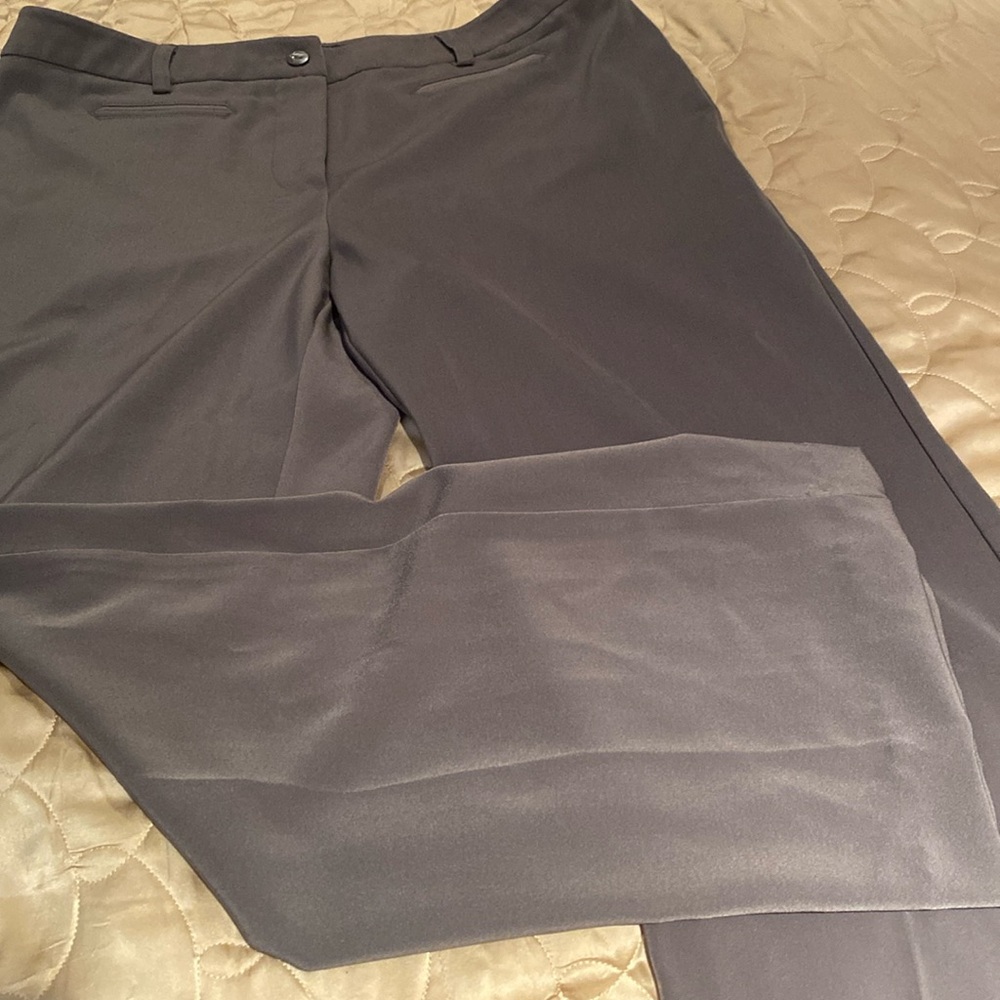 Gray, poly, spandex pants